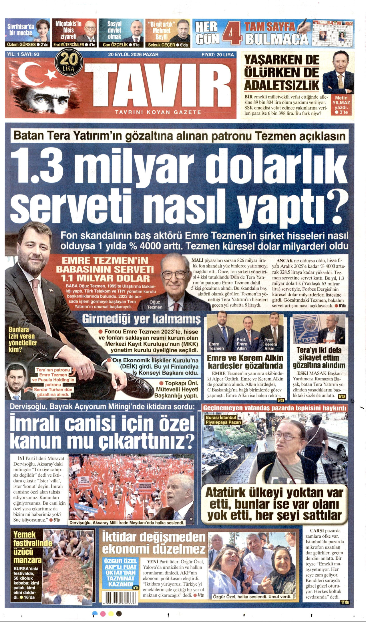 Tavır Gazetesi Gazetesi gazetesi manşeti