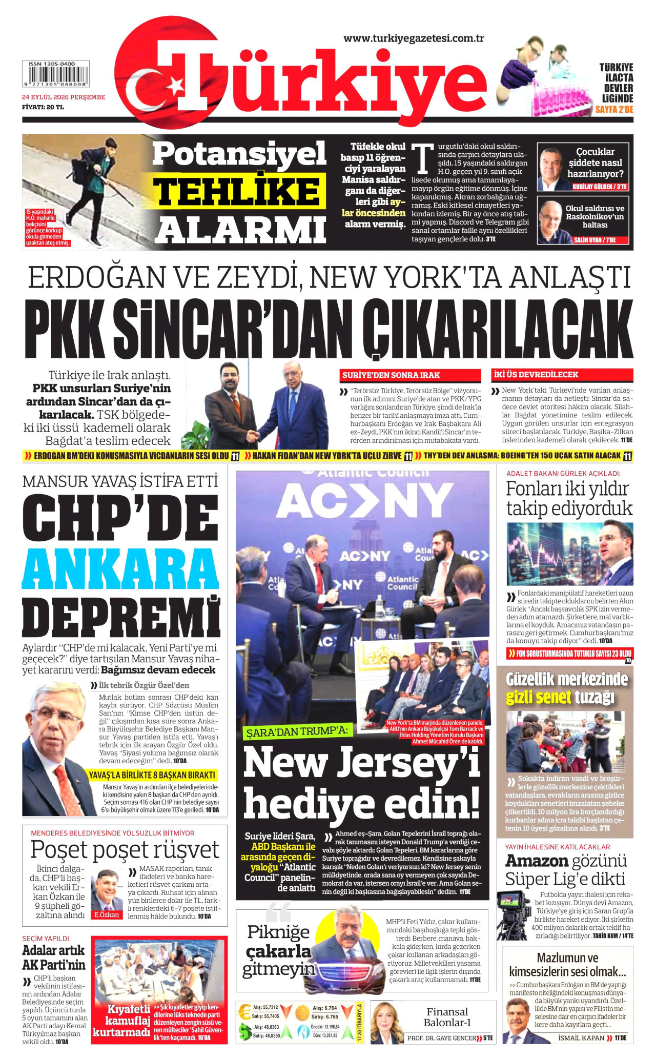 Türkiye Gazetesi Gazetesi gazetesi manşeti